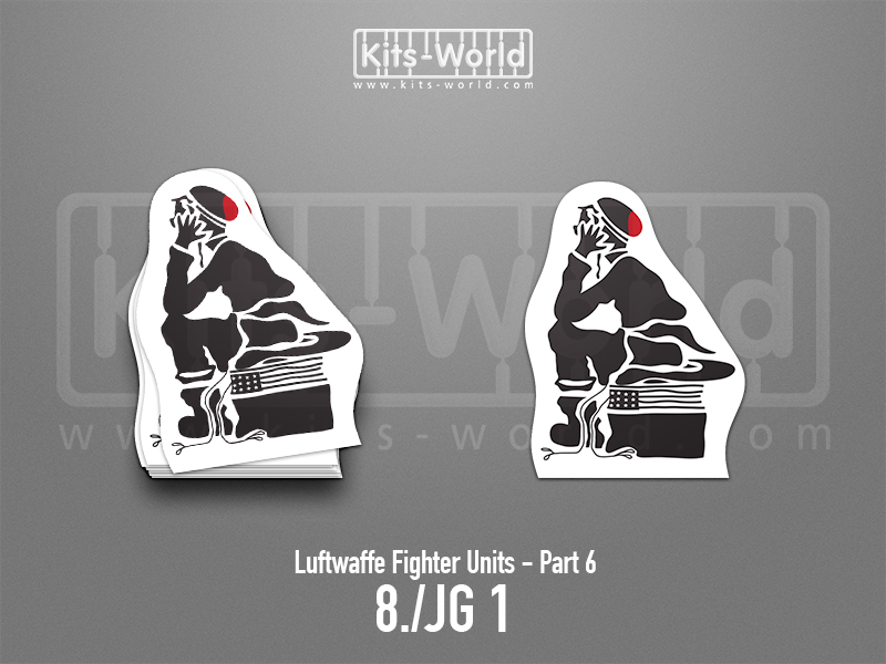 Kitsworld SAV Sticker - Luftwaffe Fighter Units - 8./JG 1 W:74mm x H:100mm 